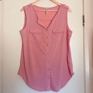 Pink Sleeveless Blouse Size Large